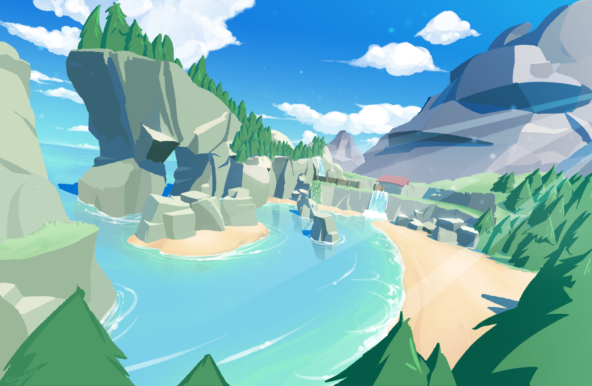 ArtStation - Splash Lagoon - Duck Life 9 Environment Concept